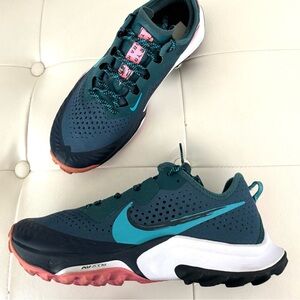 Nike Air Zoom Trail Dark Teal and Coral Sneakers